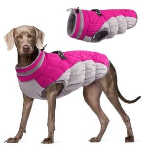 Pink and Gray Dog Jacket XL (A192)
